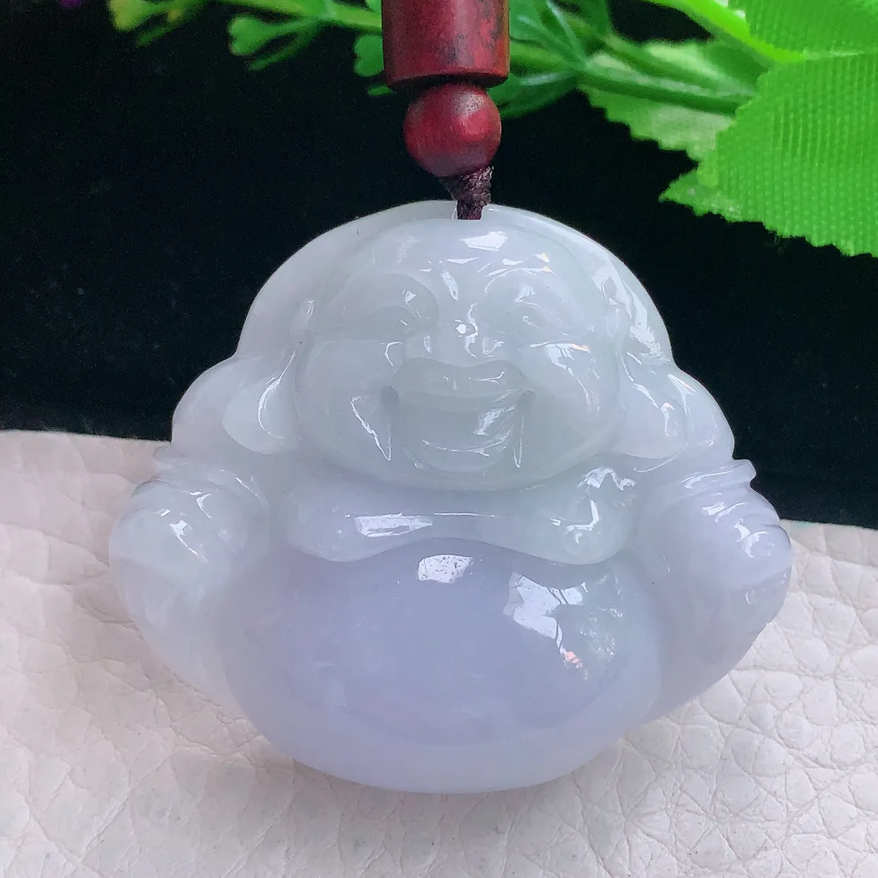 zen实拍39*45.2*11.8天然缅甸翡翠紫罗兰大佛公吊坠 弥勒佛毛衣坠