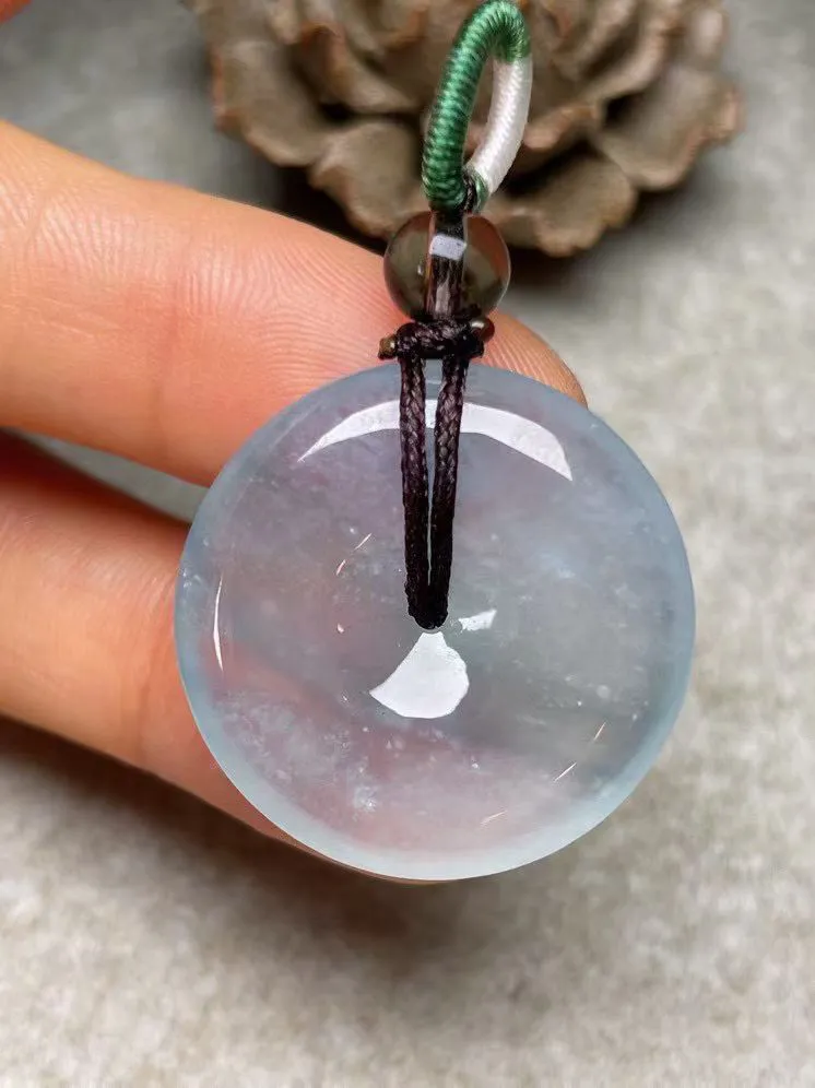 冰种【平安扣】吊坠，种水好，玉质细腻 ，卖相好‘