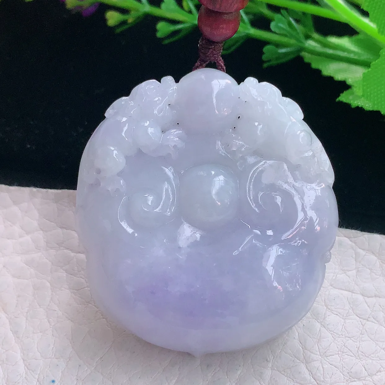 zen实拍46*42.5*12.5天然缅甸翡翠紫罗兰招财进财吊坠 貔貅守护财源滚滚毛衣坠