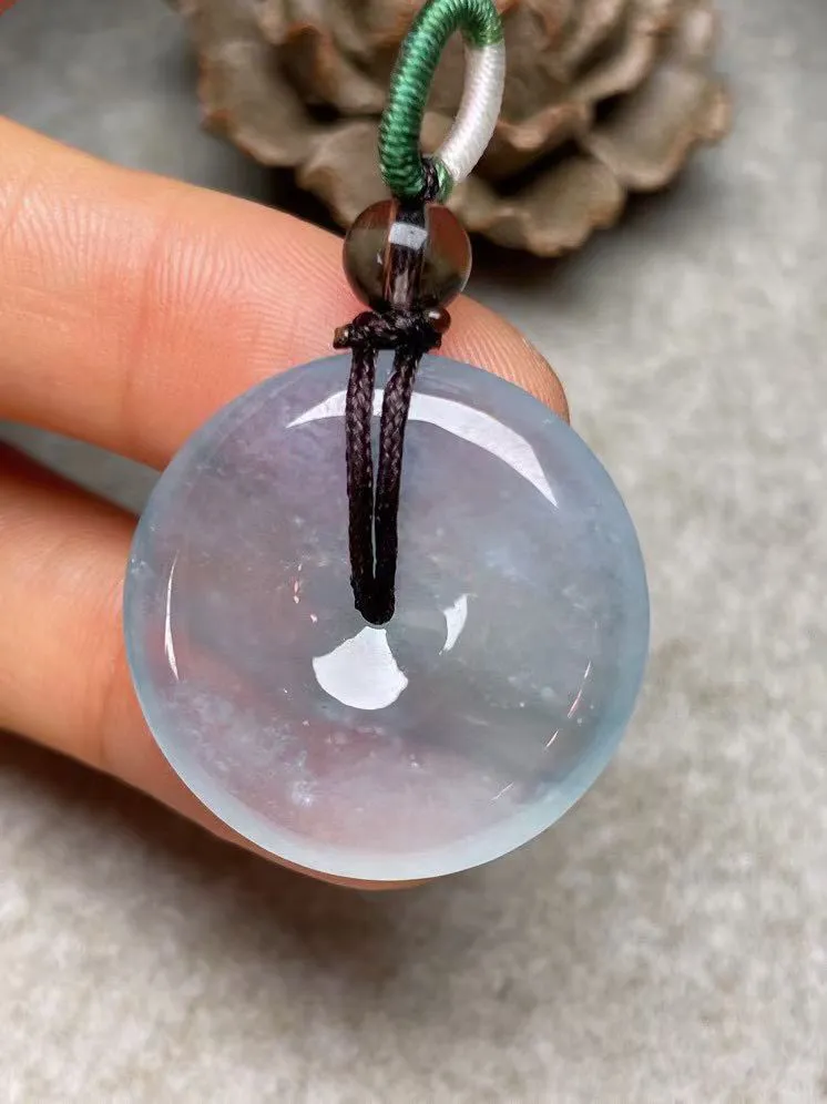 冰种【平安扣】吊坠，种水好，玉质细腻 ，卖相好‘