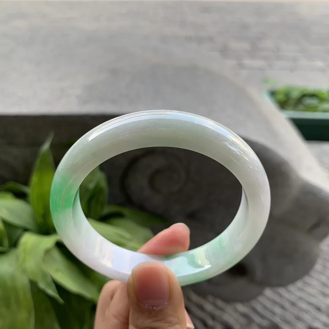 圈口 55.4-12.1-7.4 【飘阳绿正圈手镯】正圈55 56可戴