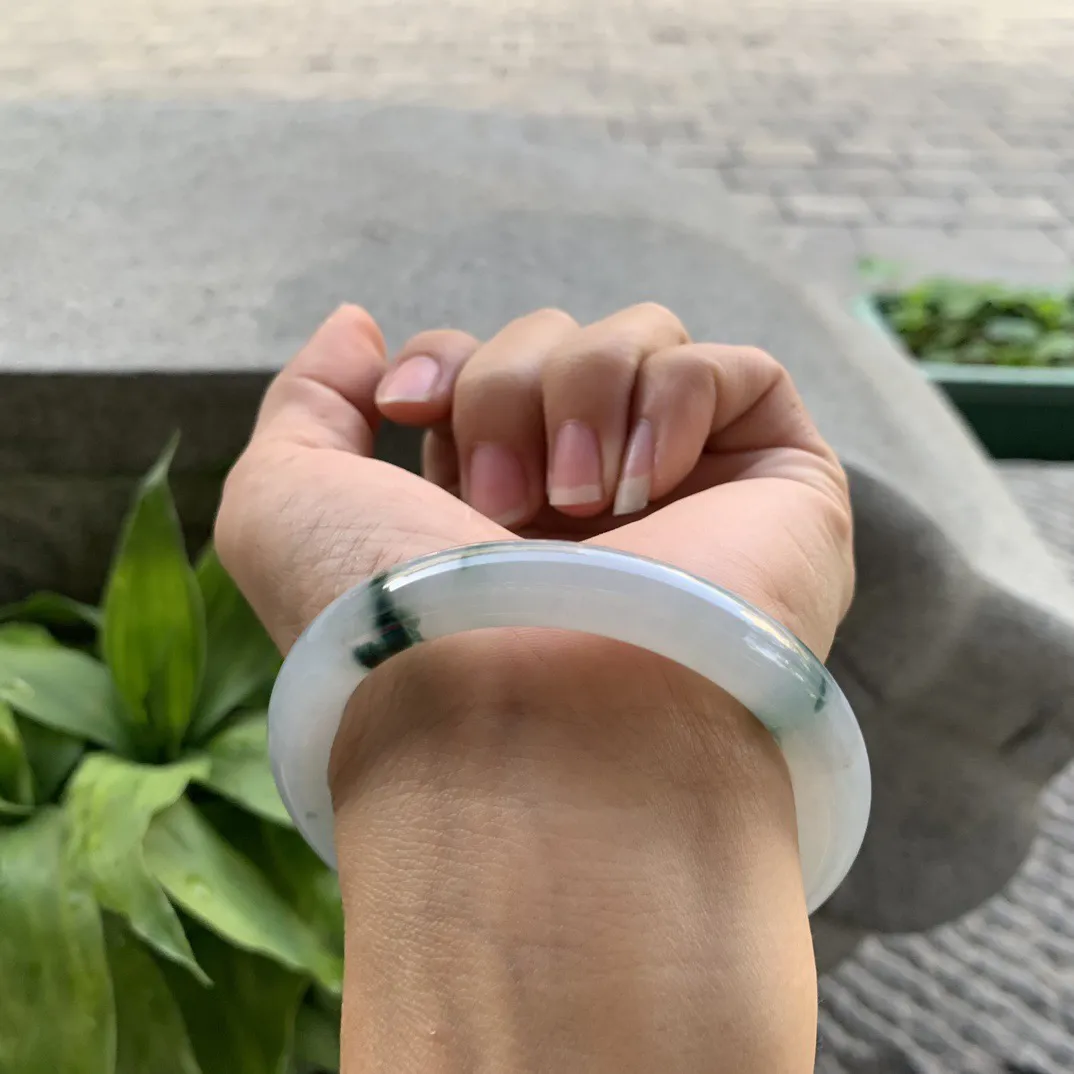 小圈口53.5-8.8 【冰飘花圆条手镯】圆条53 54可戴