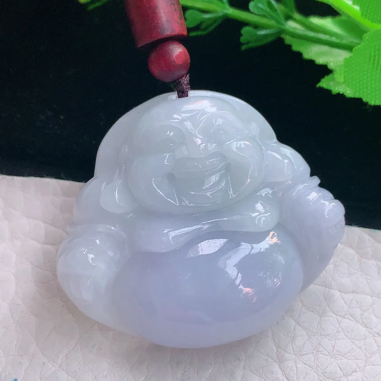 zen实拍39*45.2*11.8天然缅甸翡翠紫罗兰大佛公吊坠 弥勒佛毛衣坠