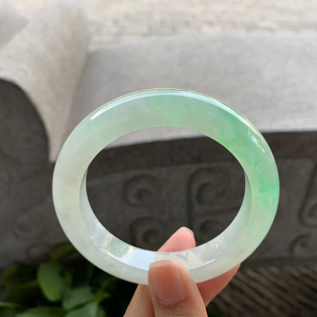 圈口 56.3-12.5-9.9【冰阳绿正圈手镯】正圈56 57可戴