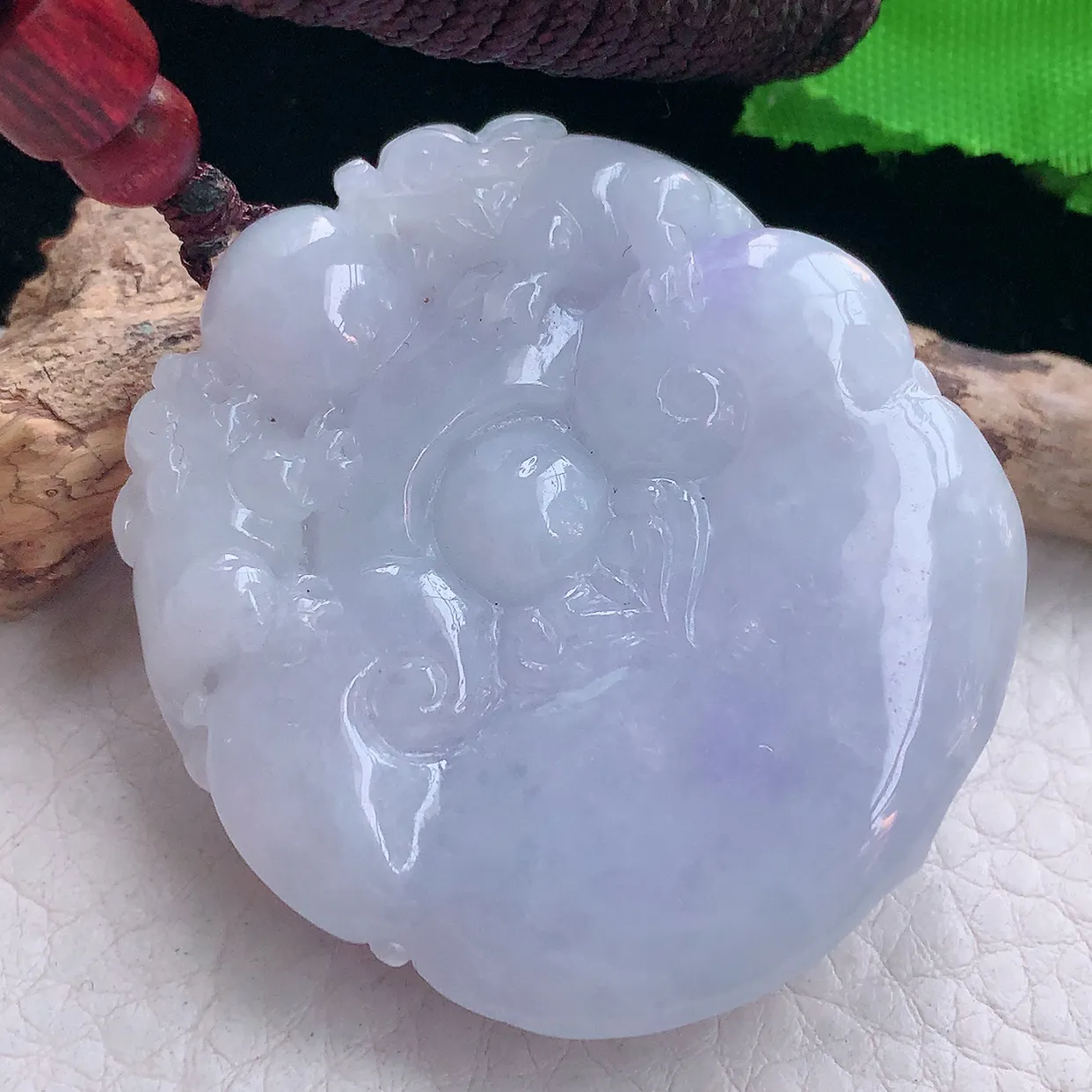 zen实拍46*42.5*12.5天然缅甸翡翠紫罗兰招财进财吊坠 貔貅守护财源滚滚毛衣坠