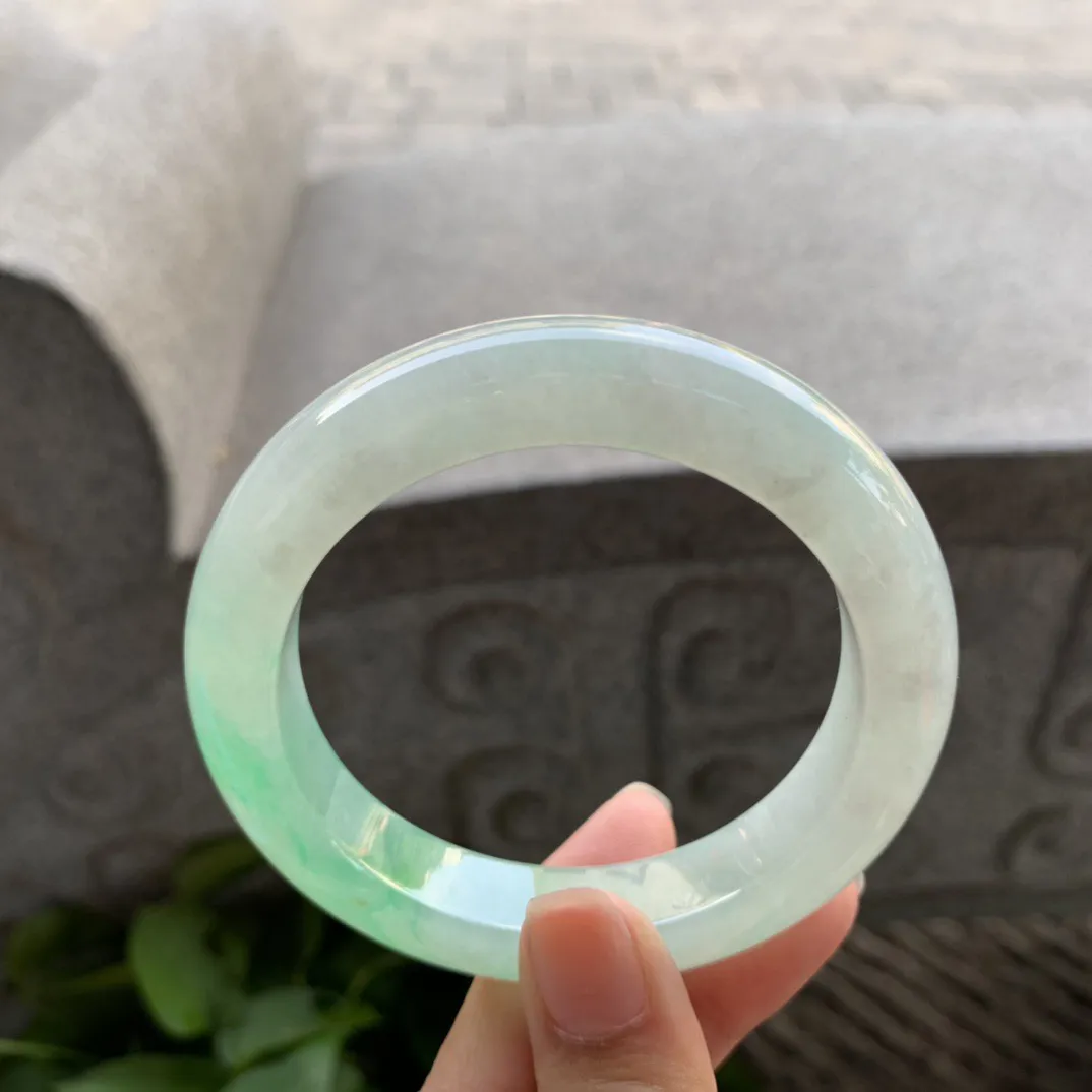 圈口 56.3-12.5-9.9【冰阳绿正圈手镯】正圈56 57可戴