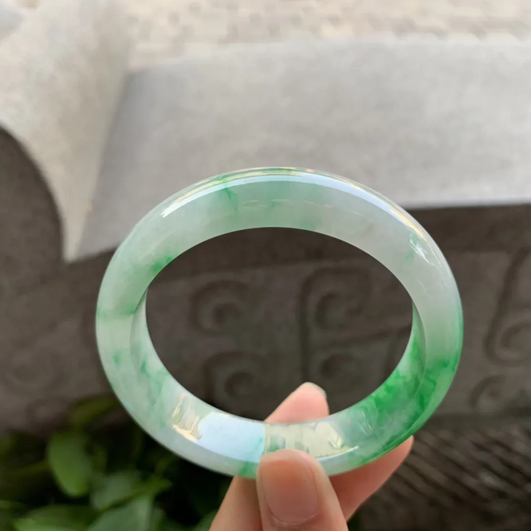 圈口 55-13.3-8.2【飘阳绿正圈手镯】正圈 55 56可戴
