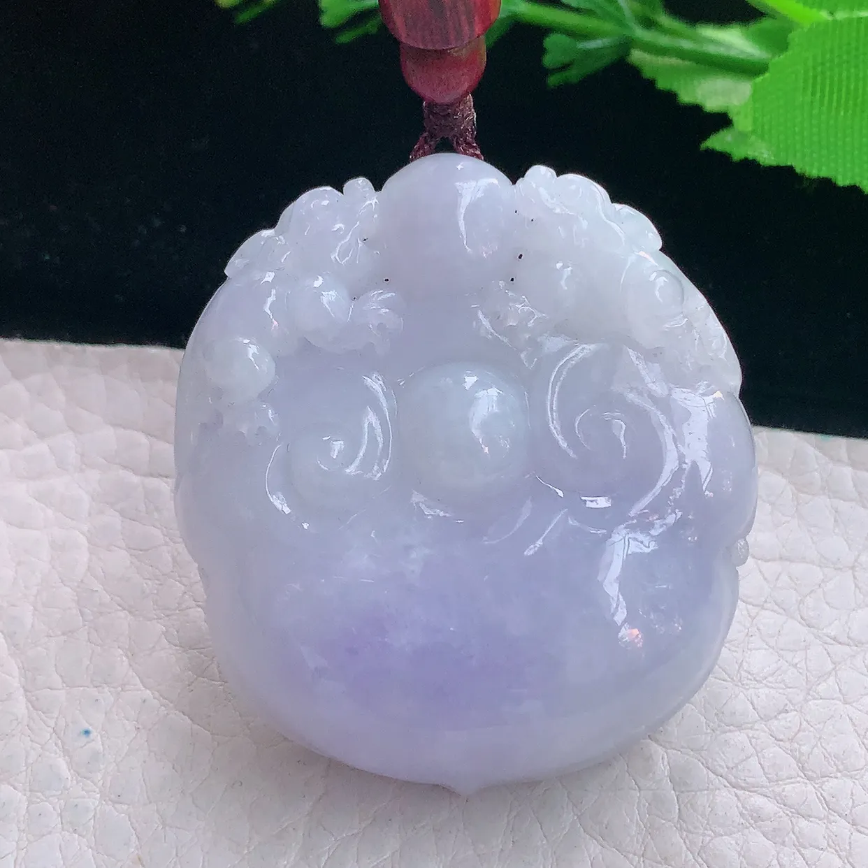 zen实拍46*42.5*12.5天然缅甸翡翠紫罗兰招财进财吊坠 貔貅守护财源滚滚毛衣坠