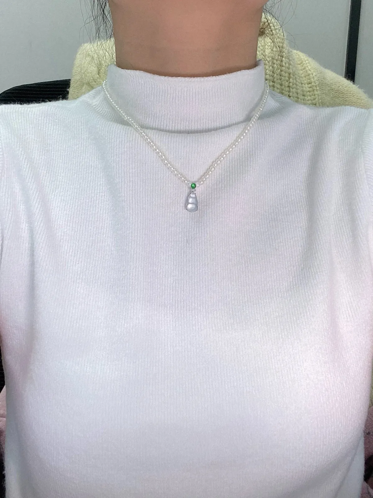 【冰种福豆吊坠】小精品滴流，种地上乘，冰感十足，通透起光，饱满圆润，18k金钻镶嵌，裸石尺寸12.8*7.3*3.8毫米