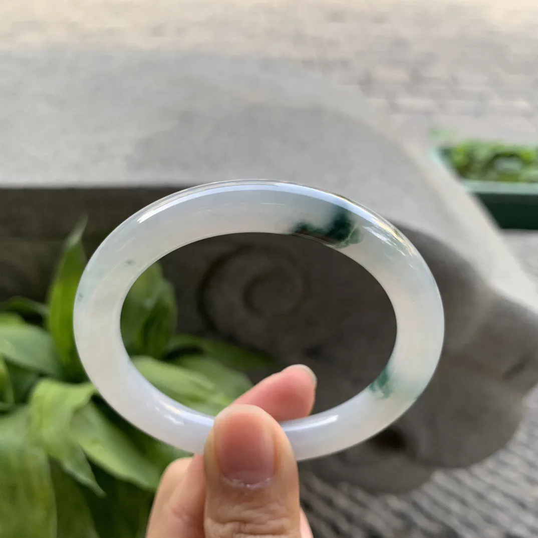 小圈口53.5-8.8 【冰飘花圆条手镯】圆条53 54可戴