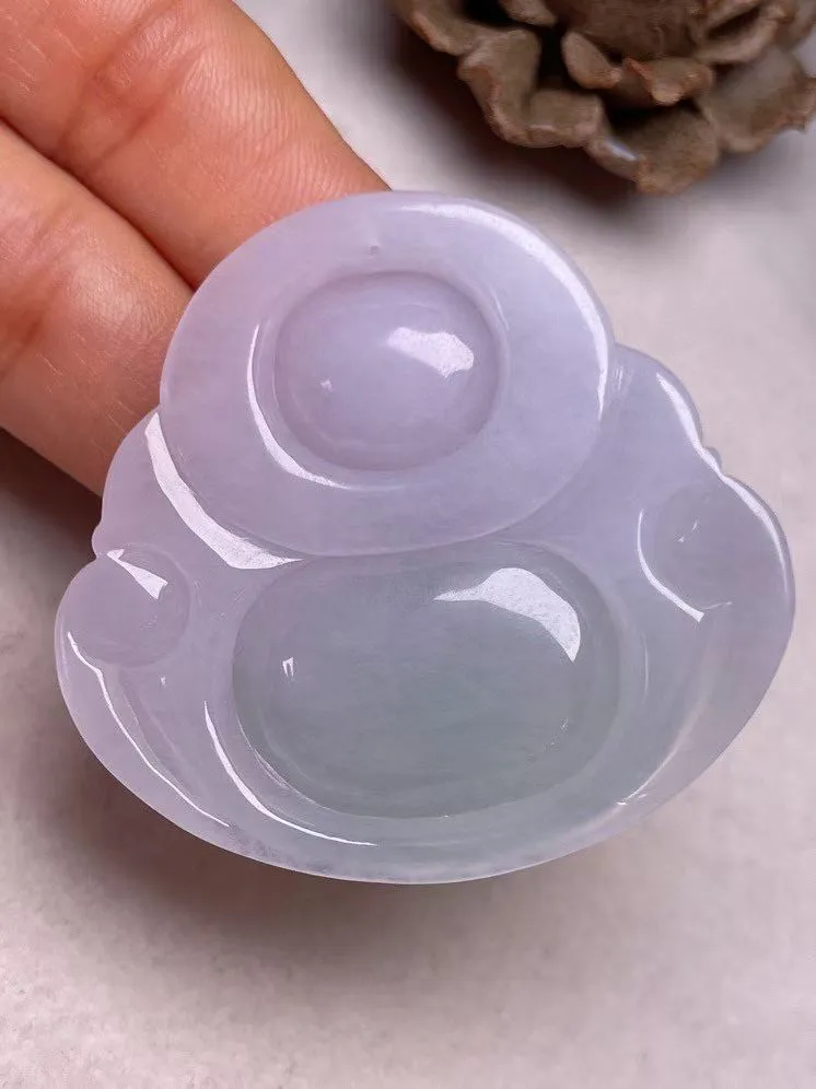 冰糯种俏色【大佛公】吊坠，种水好，玉质细腻 ，卖相好‘