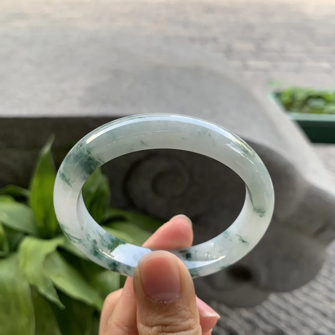 小圈口52.5-45.7-11.4-7.5 【冰飘花贵妃手镯】贵妃52 53可戴