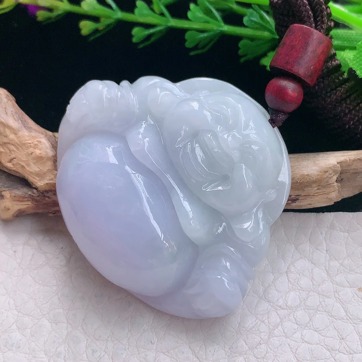 zen实拍39*45.2*11.8天然缅甸翡翠紫罗兰大佛公吊坠 弥勒佛毛衣坠