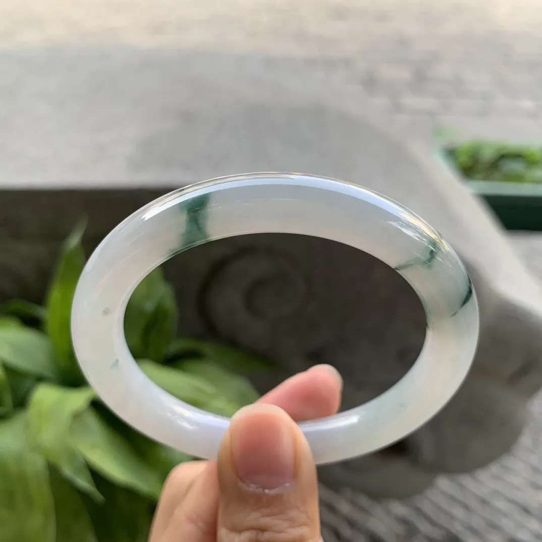 小圈口53.5-8.8 【冰飘花圆条手镯】圆条53 54可戴