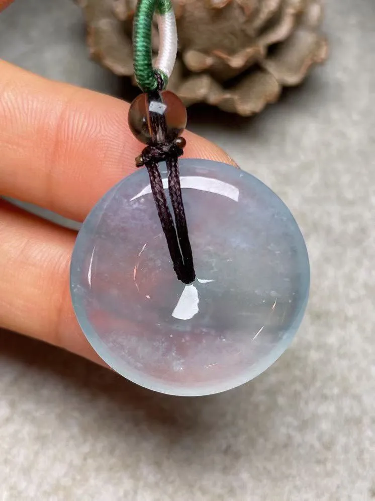 冰种【平安扣】吊坠，种水好，玉质细腻 ，卖相好‘