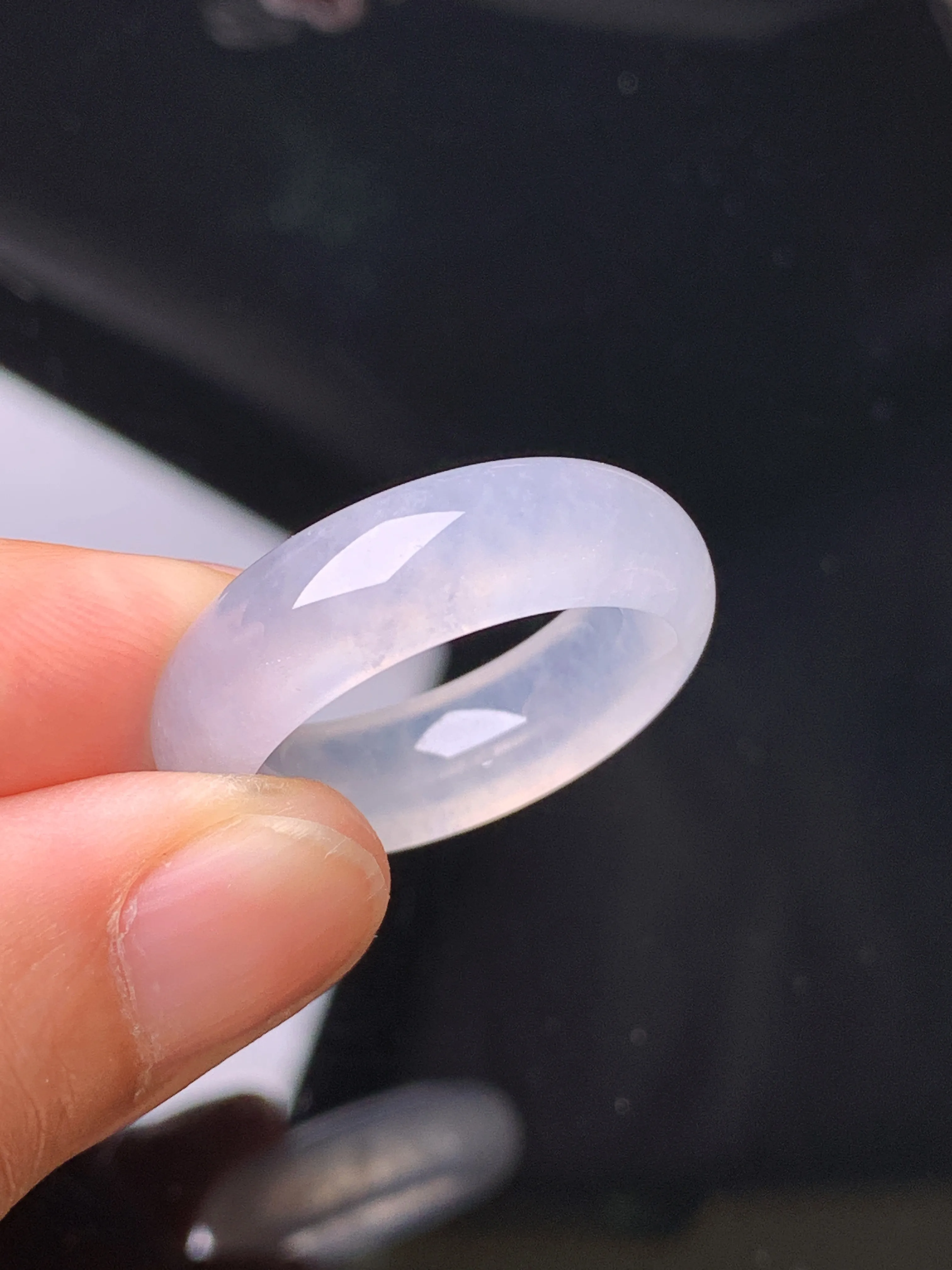 冰种指环 玉质细腻 色泽清新艳丽 圈口16 整体尺寸25.5*7*4