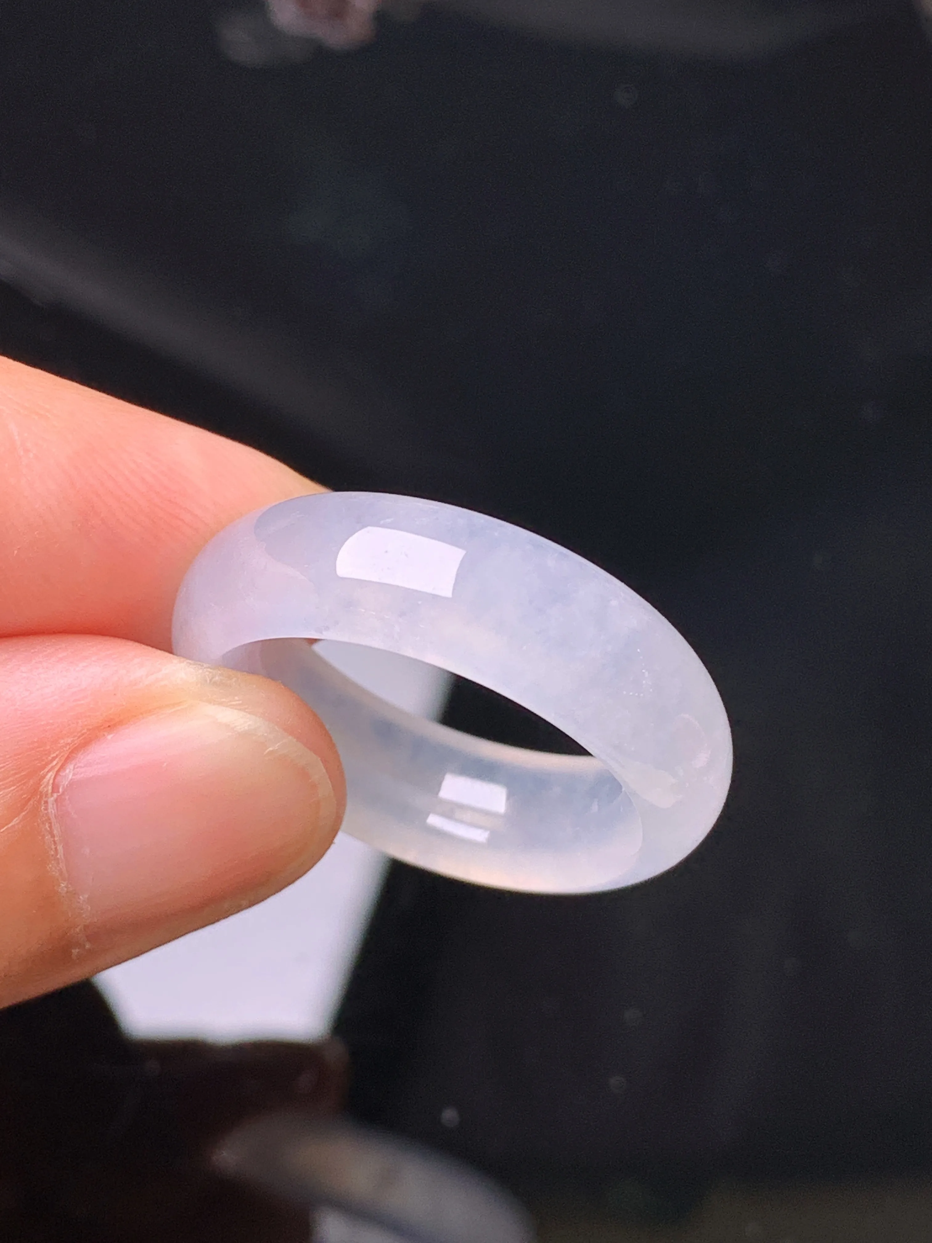 冰种指环 玉质细腻 色泽清新艳丽 圈口16 整体尺寸25.5*7*4