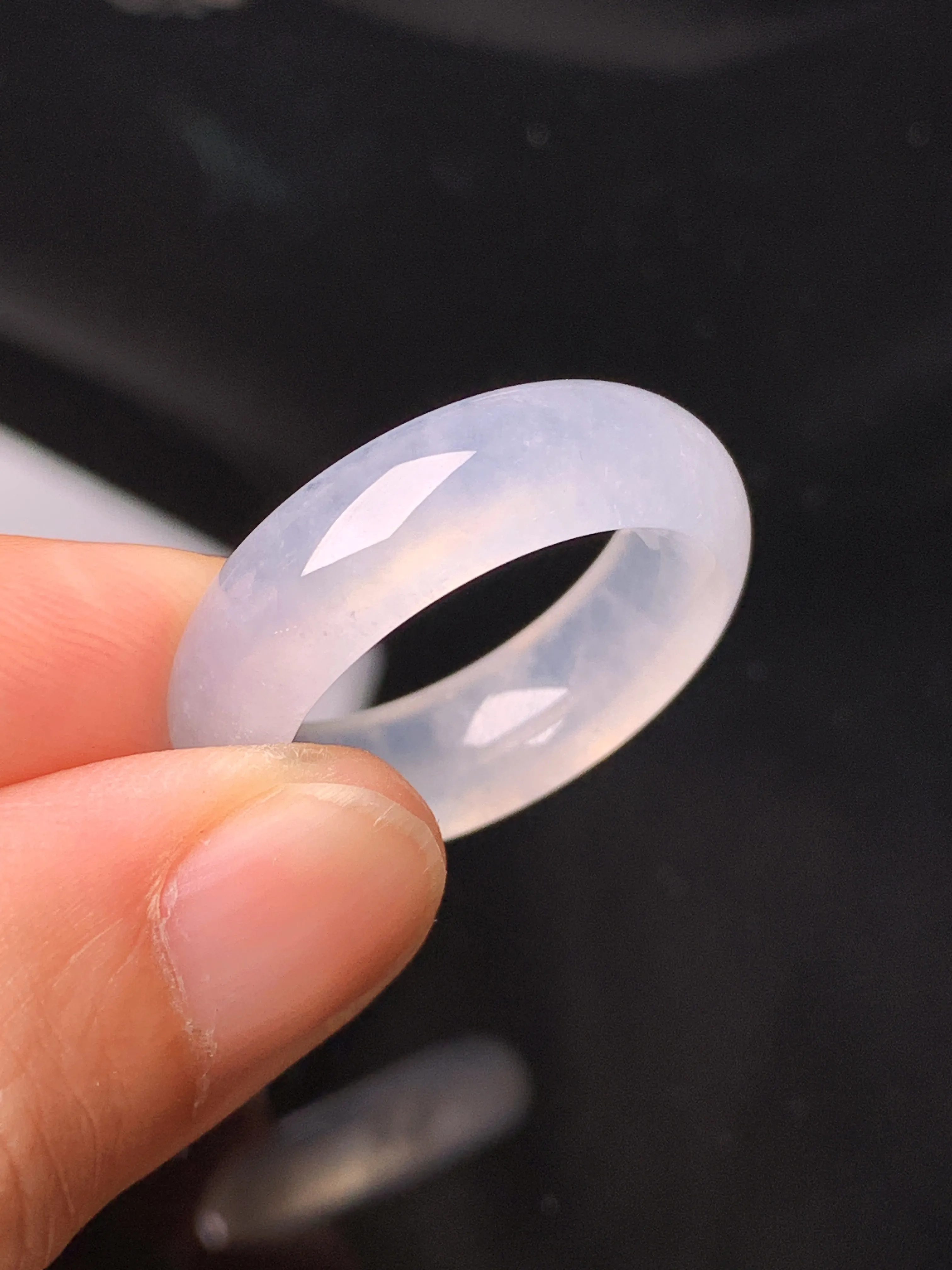 冰种指环 玉质细腻 色泽清新艳丽 圈口16 整体尺寸25.5*7*4