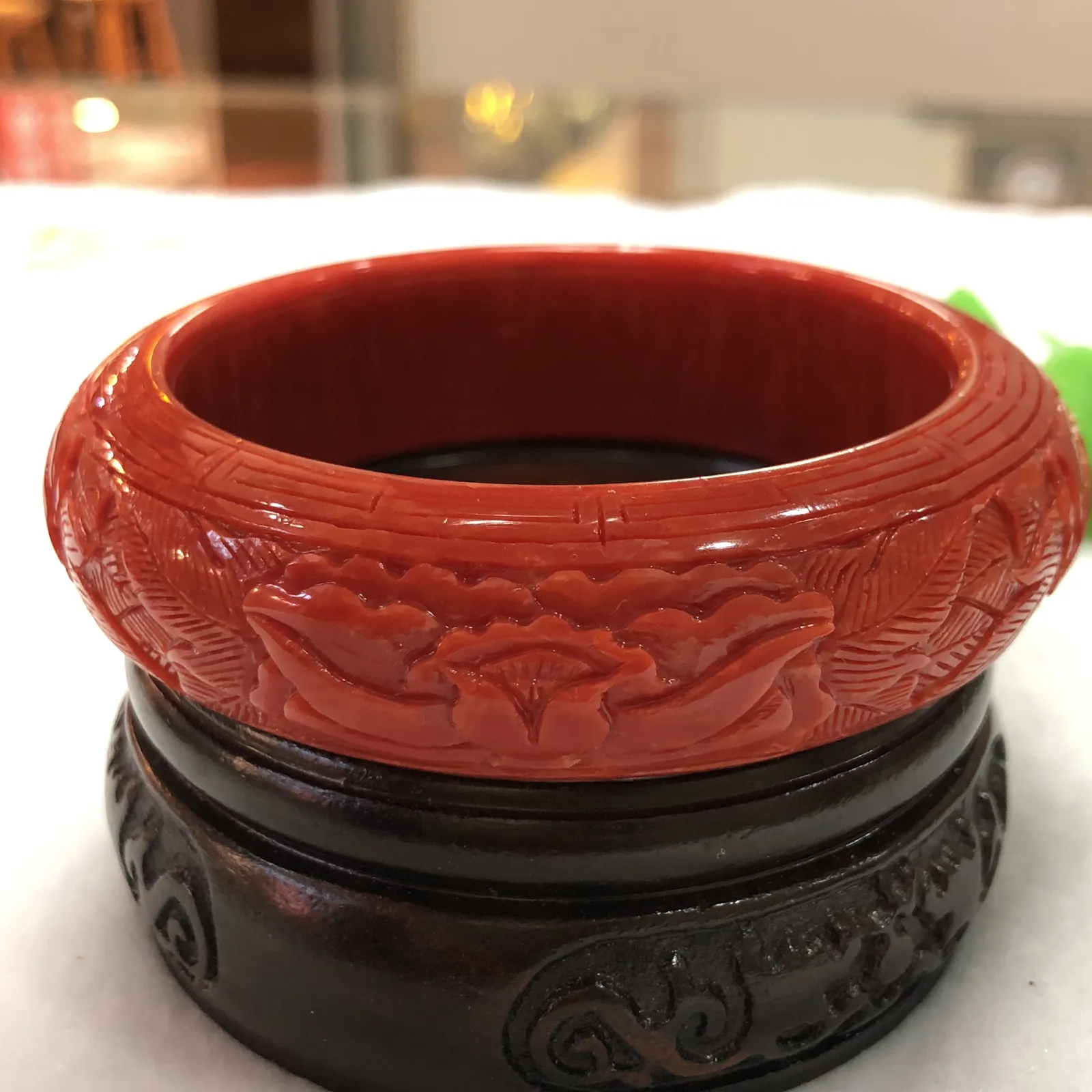 【橘红珊瑚花开手镯】经典老款，深雕花开富贵，精选意大利沙丁大料，釆用台湾先进拼接技术，不是粉压制造！