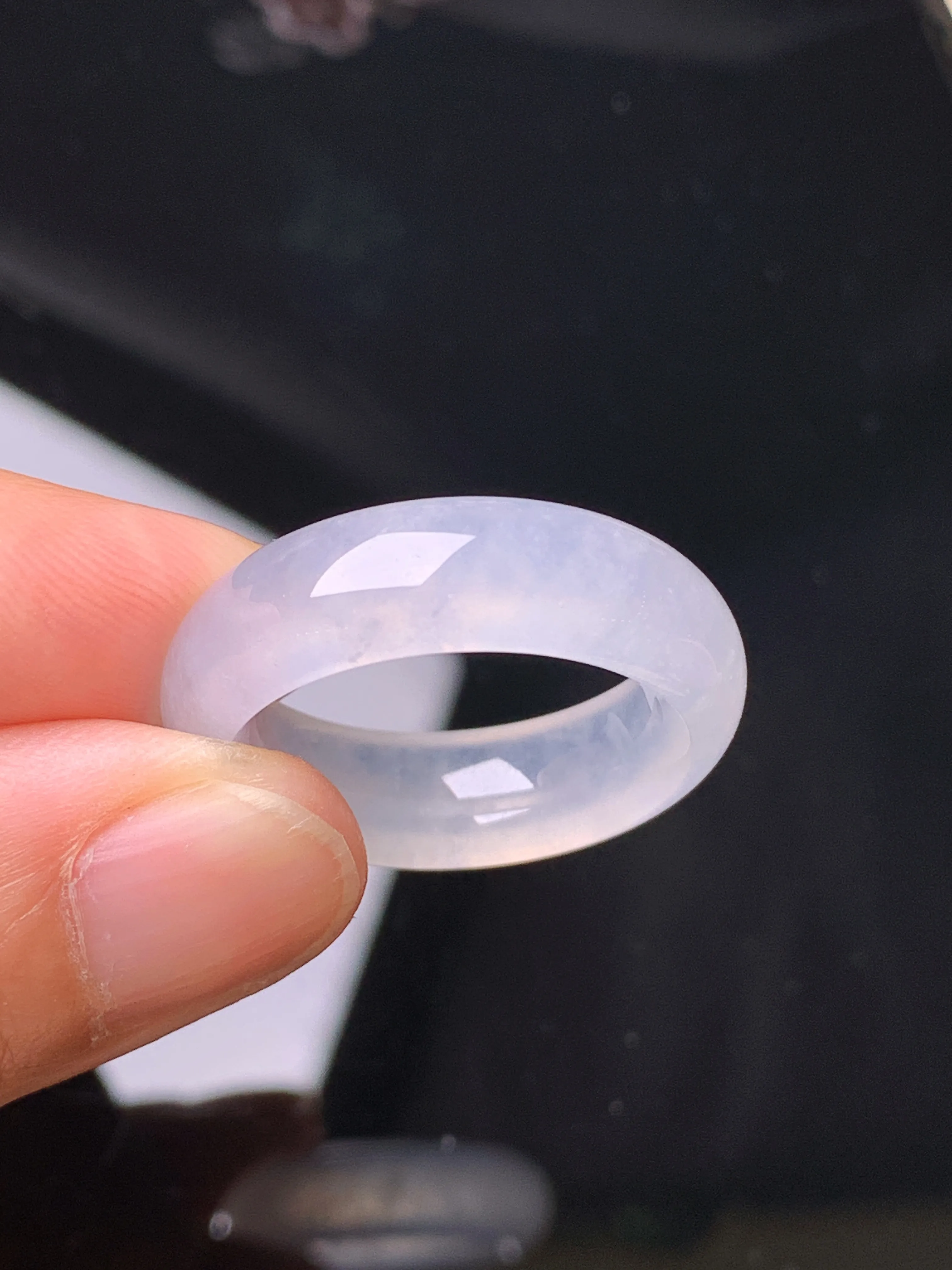 冰种指环 玉质细腻 色泽清新艳丽 圈口16 整体尺寸25.5*7*4