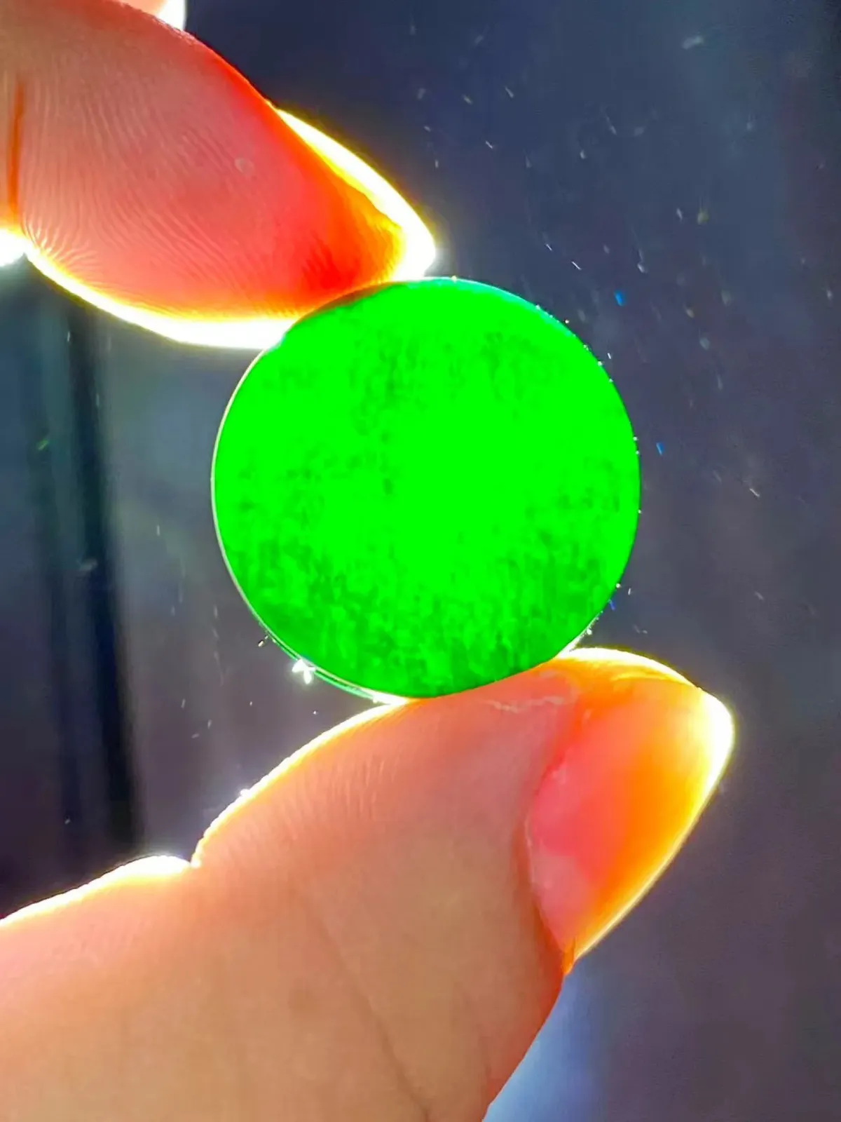 墨翠【平安扣】细腻干净，黑度好，性价比高，雕工精湛，打灯透绿‘