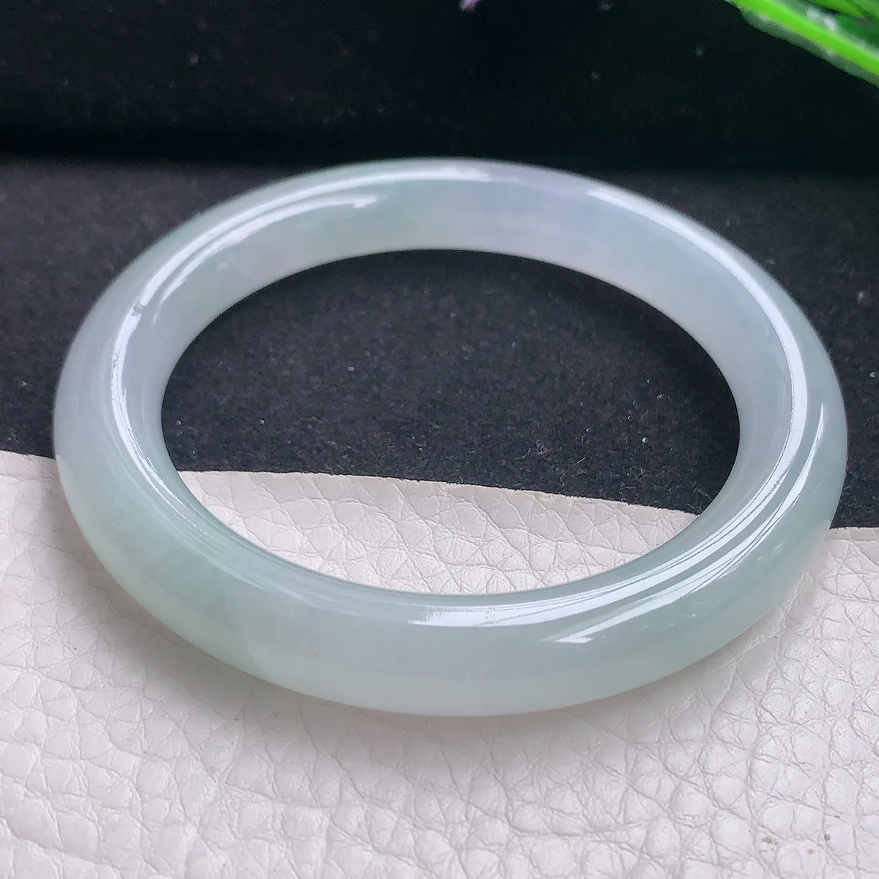 fy自然光54*9.3美人镯 翡翠玉手镯冰纯圆条玉手环 美人镯