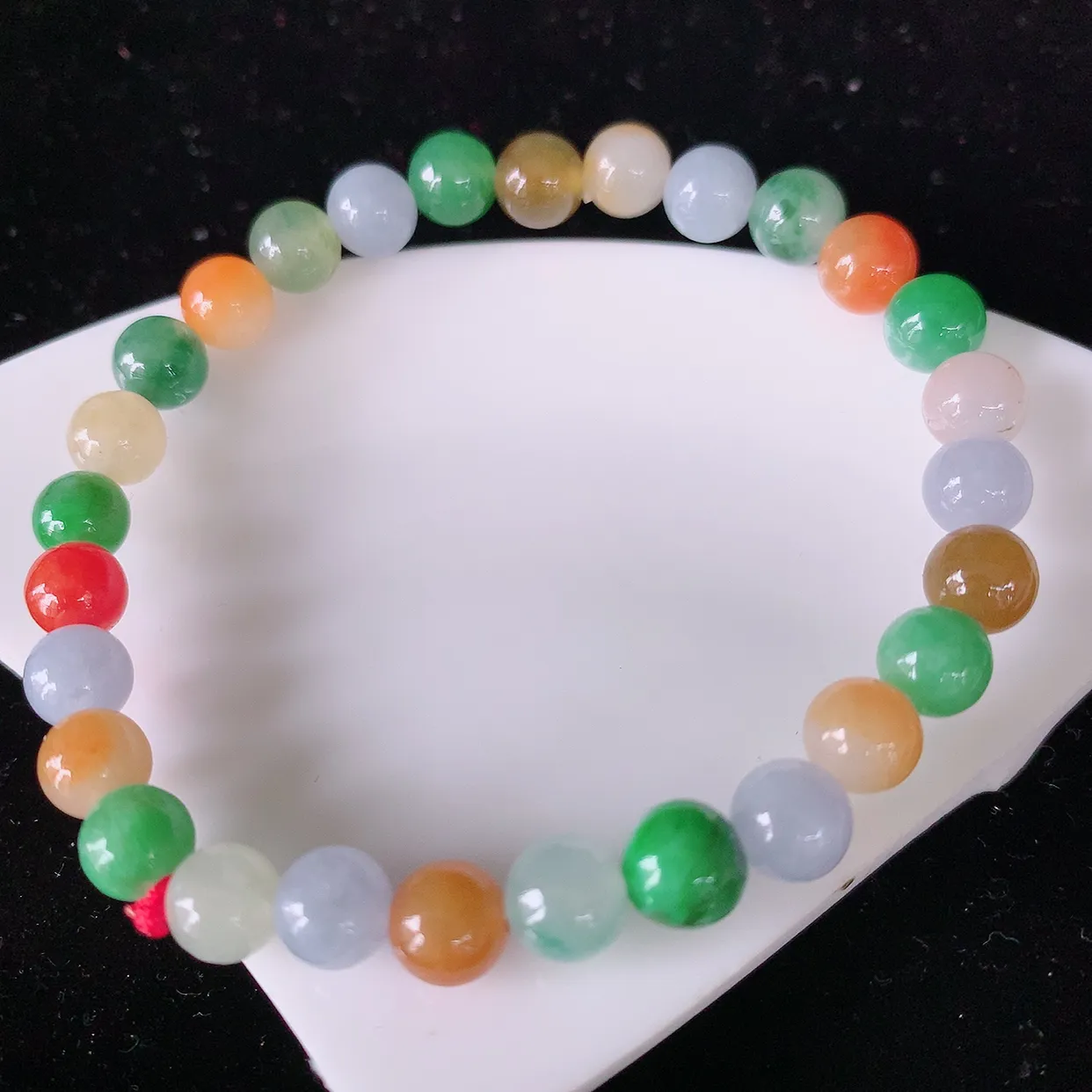 自然光实拍，冰润多宝翡翠手链，多彩翡翠手串，颜色丰富，料子细腻，高档大气，自戴送礼佳品！#46.20