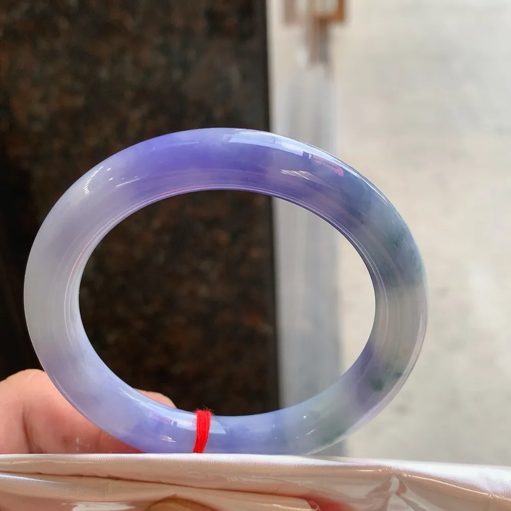 圆条浓紫飘花 无瑕 尺寸:55.5/10.5/9.5 超美🥰🥰