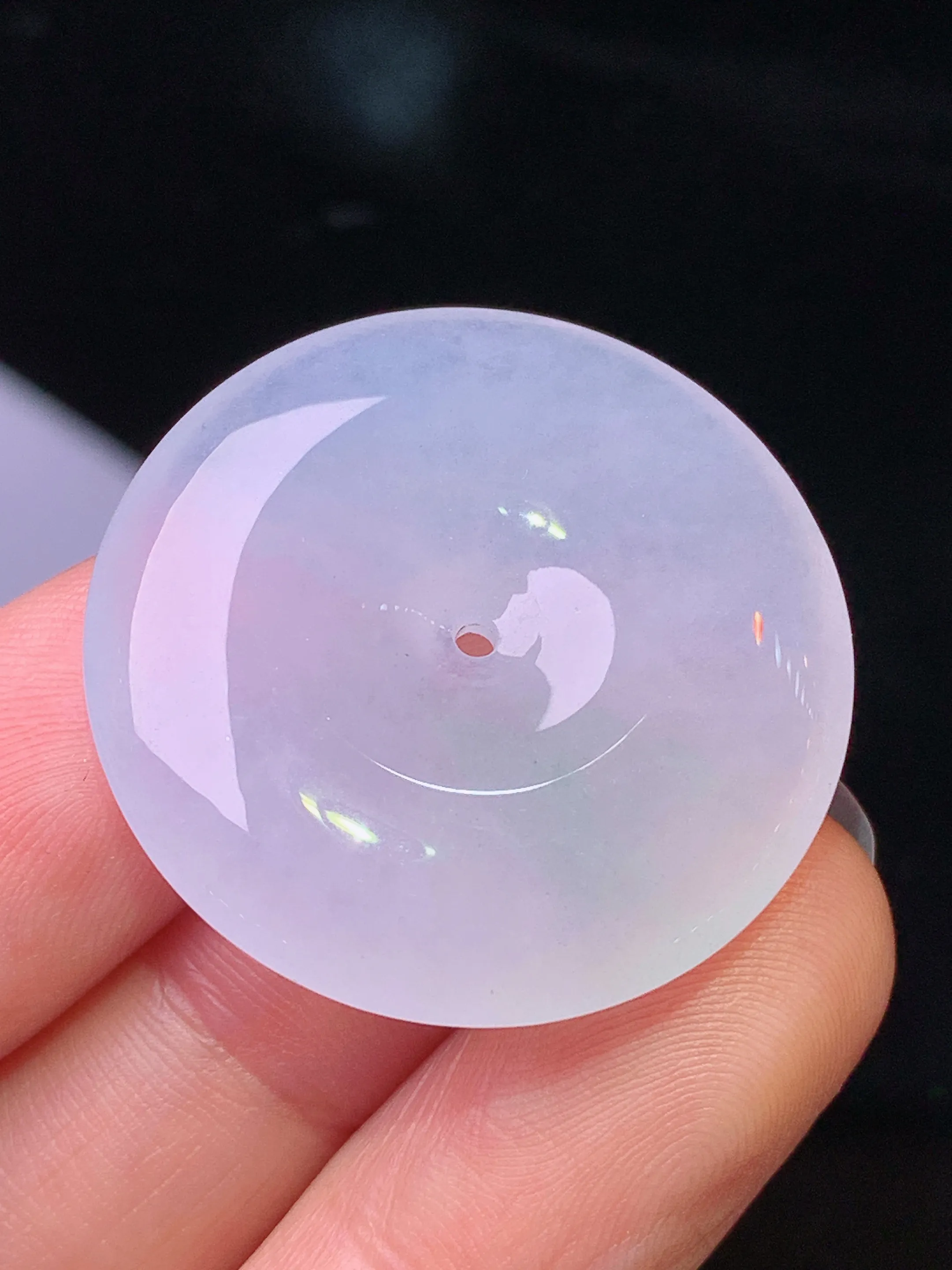 冰种平安扣吊坠 玉质细腻 色泽清新艳丽 整体尺寸28.8*5.6