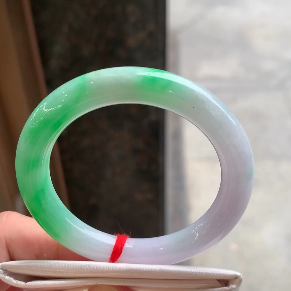 圆条冰糯春彩 无瑕 尺寸:50.4/9.4 色好