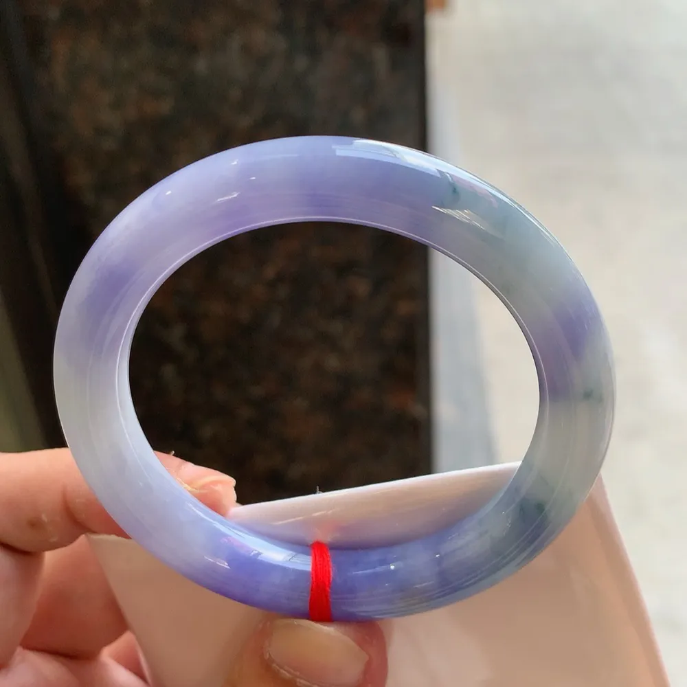 圆条浓紫飘花 无瑕 尺寸:55.5/10.5/9.5 超美🥰🥰