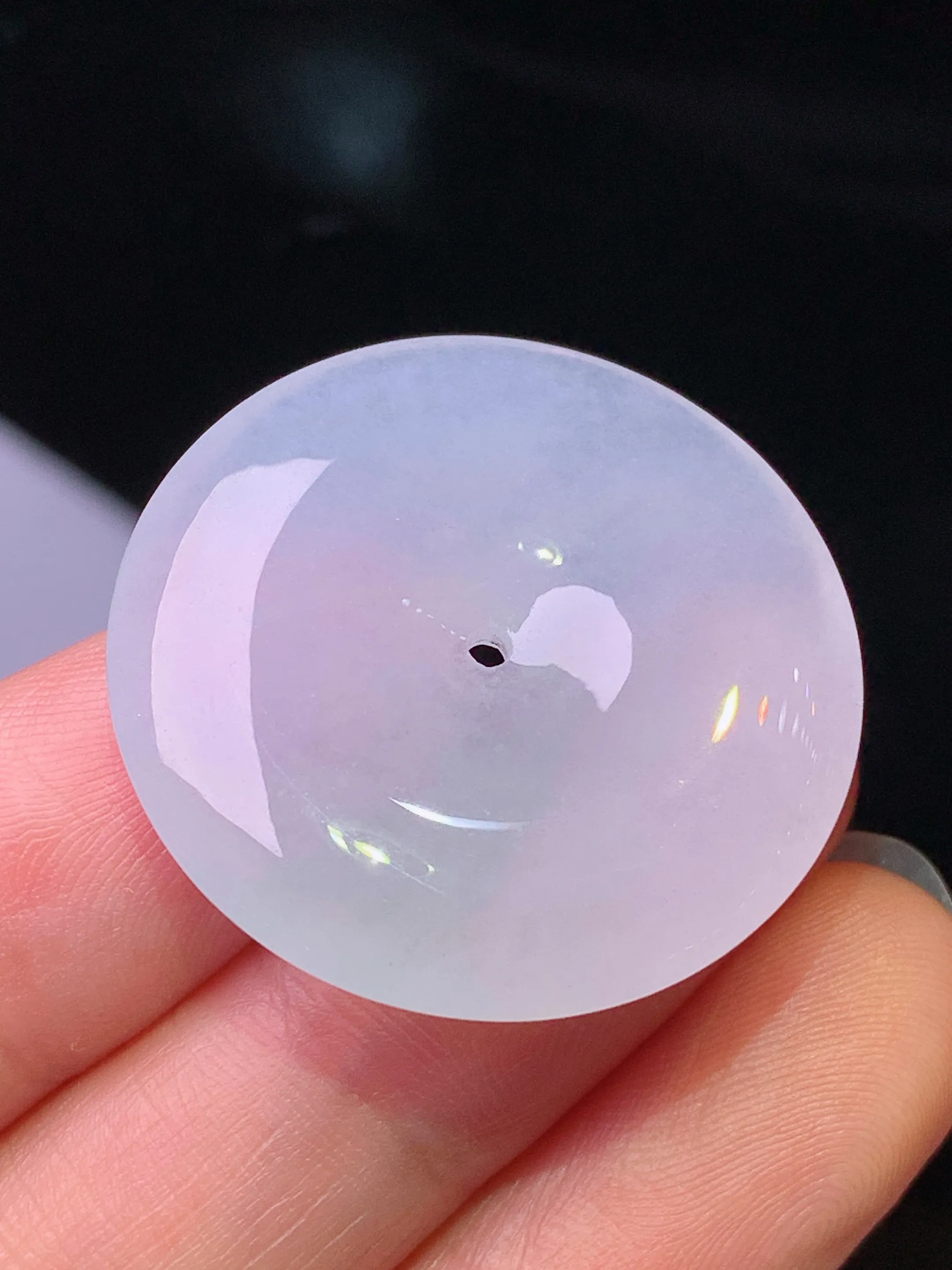 冰种平安扣吊坠 玉质细腻 色泽清新艳丽 整体尺寸28.8*5.6