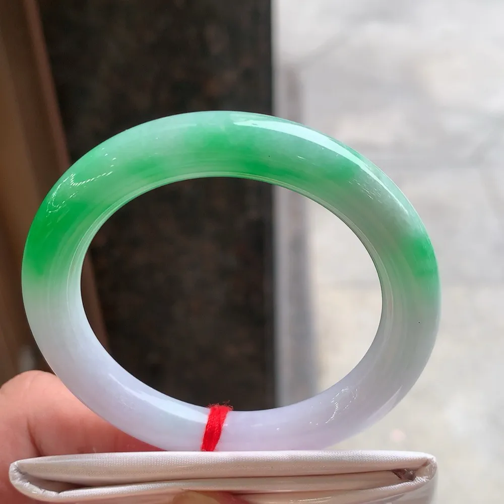 圆条冰糯春彩 无瑕 尺寸:50.4/9.4 色好