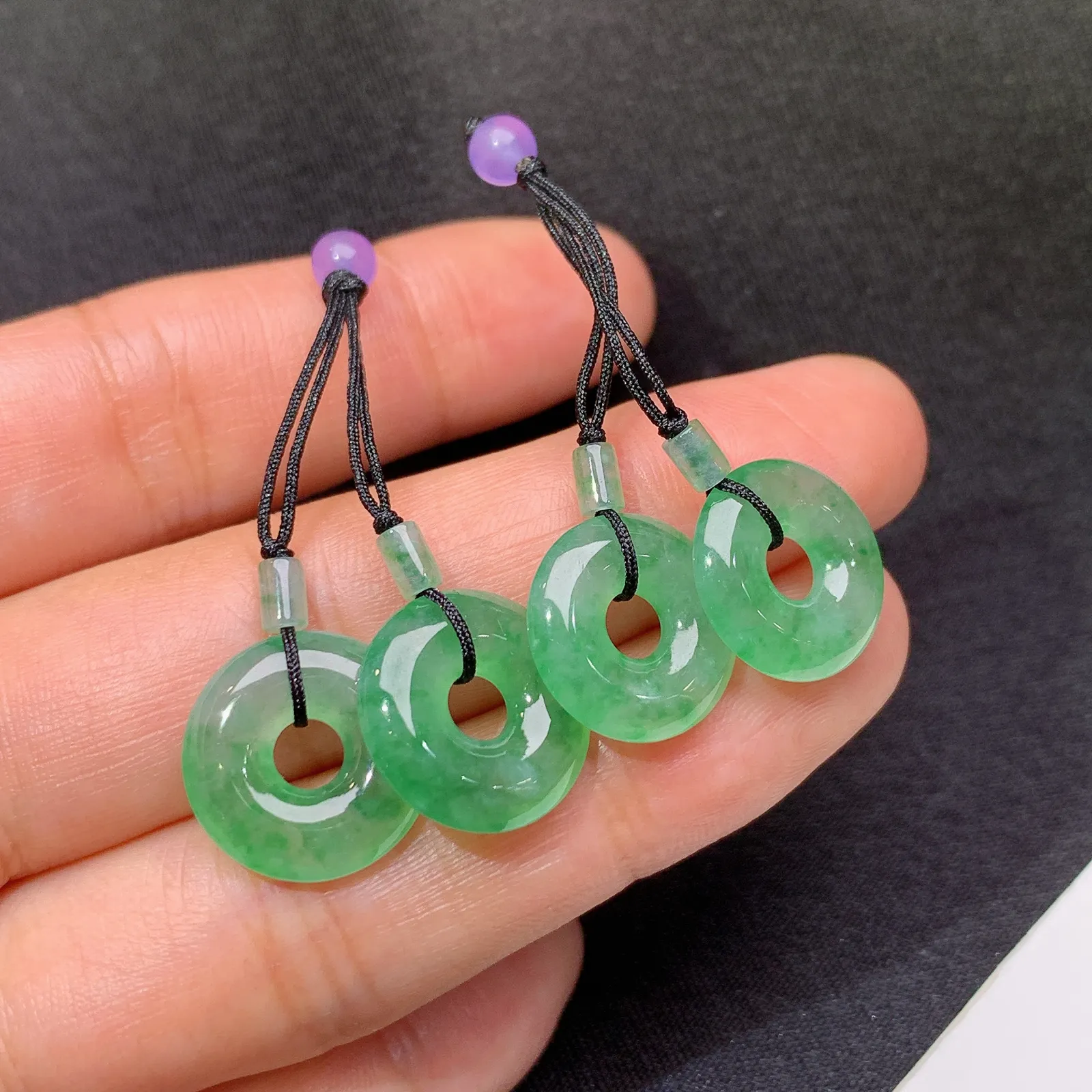 冰晴底甜甜圈一手，镶嵌佳品，冰润细腻，种水足，001 尺寸14*3.4