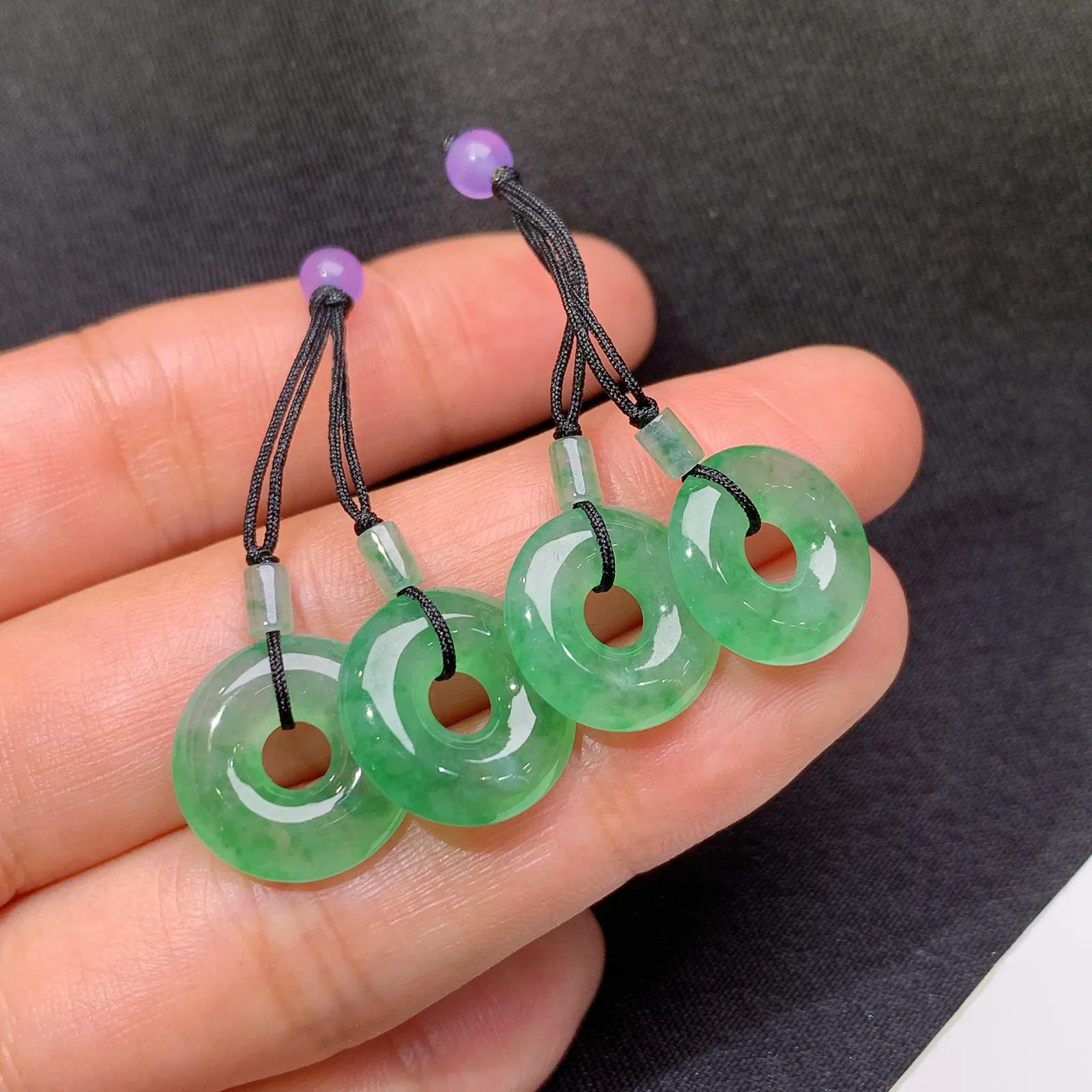 冰晴底甜甜圈一手，镶嵌佳品，冰润细腻，种水足，001 尺寸14*3.4