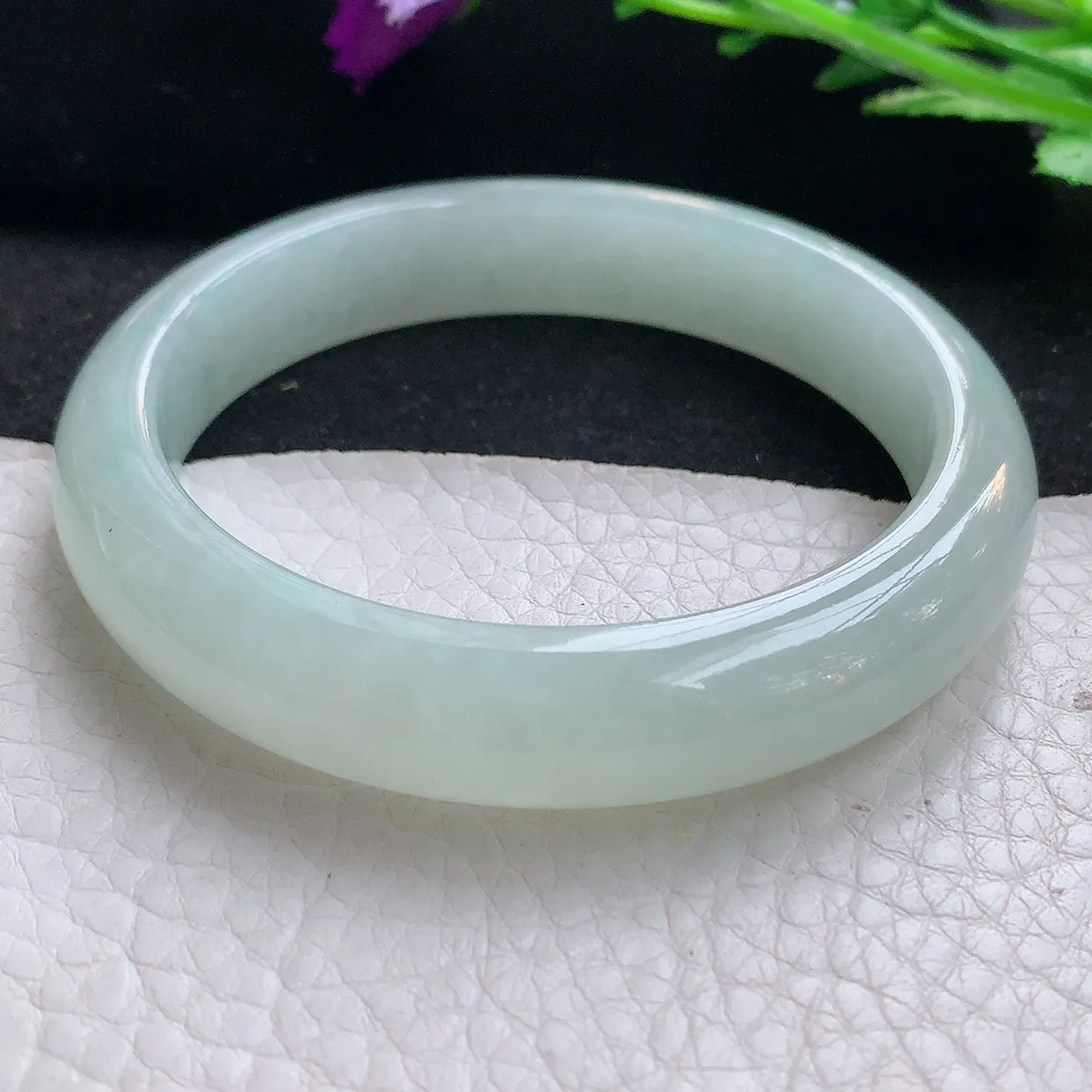 xx自然光56*12*7.8平安镯 缅甸翡翠A货玉手镯冰晴宽边玉手环