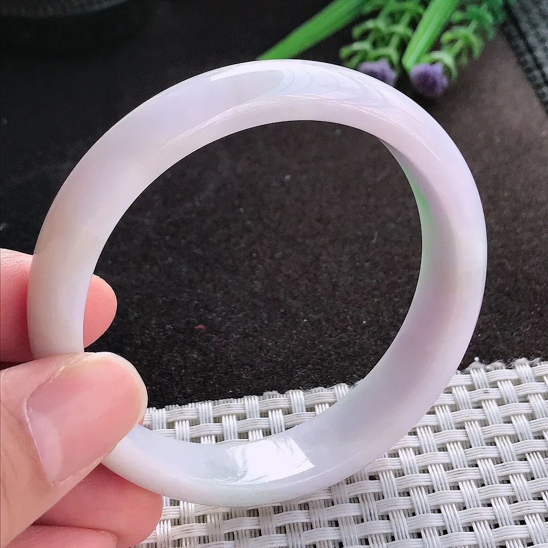 天然A货翡翠58/13.5/7老坑秀气温润飘绿吊坠翡翠玉镯手环