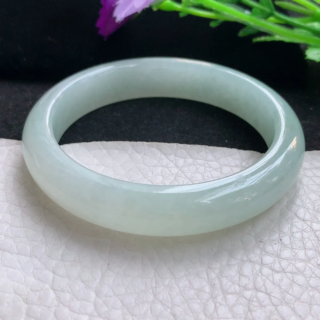 xx自然光56*12*7.8平安镯 缅甸翡翠A货玉手镯冰晴宽边玉手环