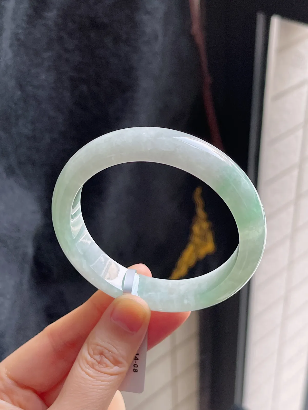 正圈55.7圈口，翡翠糯化种飘花手镯