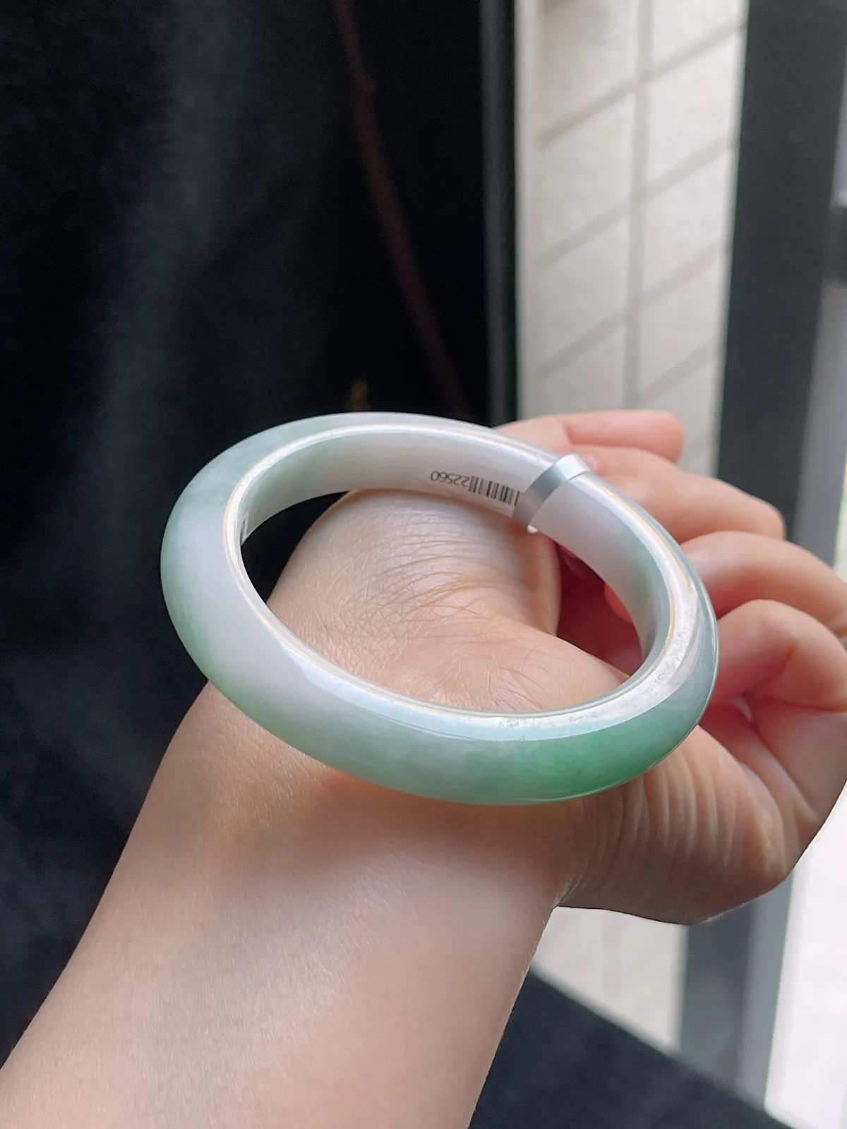 正圈54.2圈口，翡翠糯化种飘花手镯