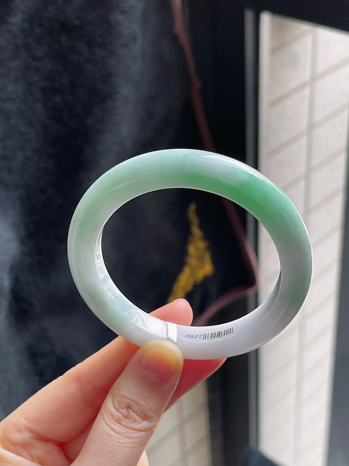 正圈54.2圈口，翡翠糯化种飘花手镯