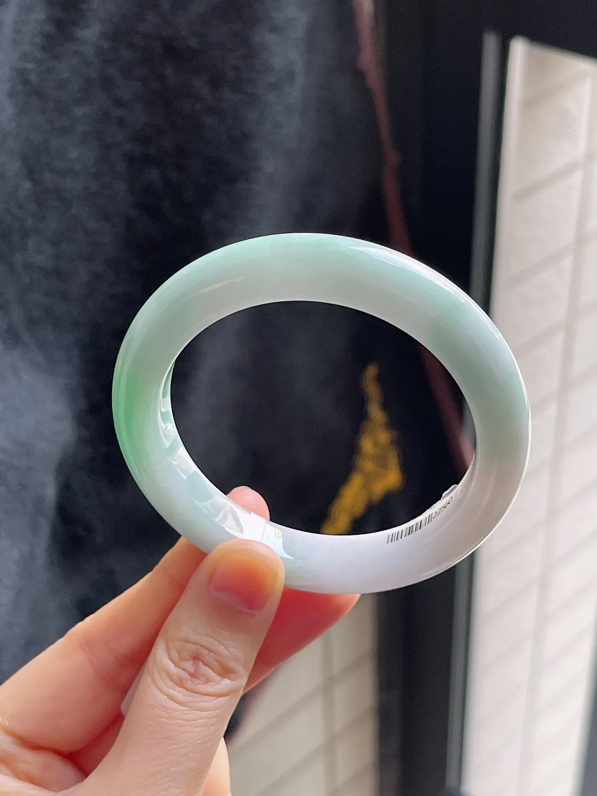 正圈54.2圈口，翡翠糯化种飘花手镯