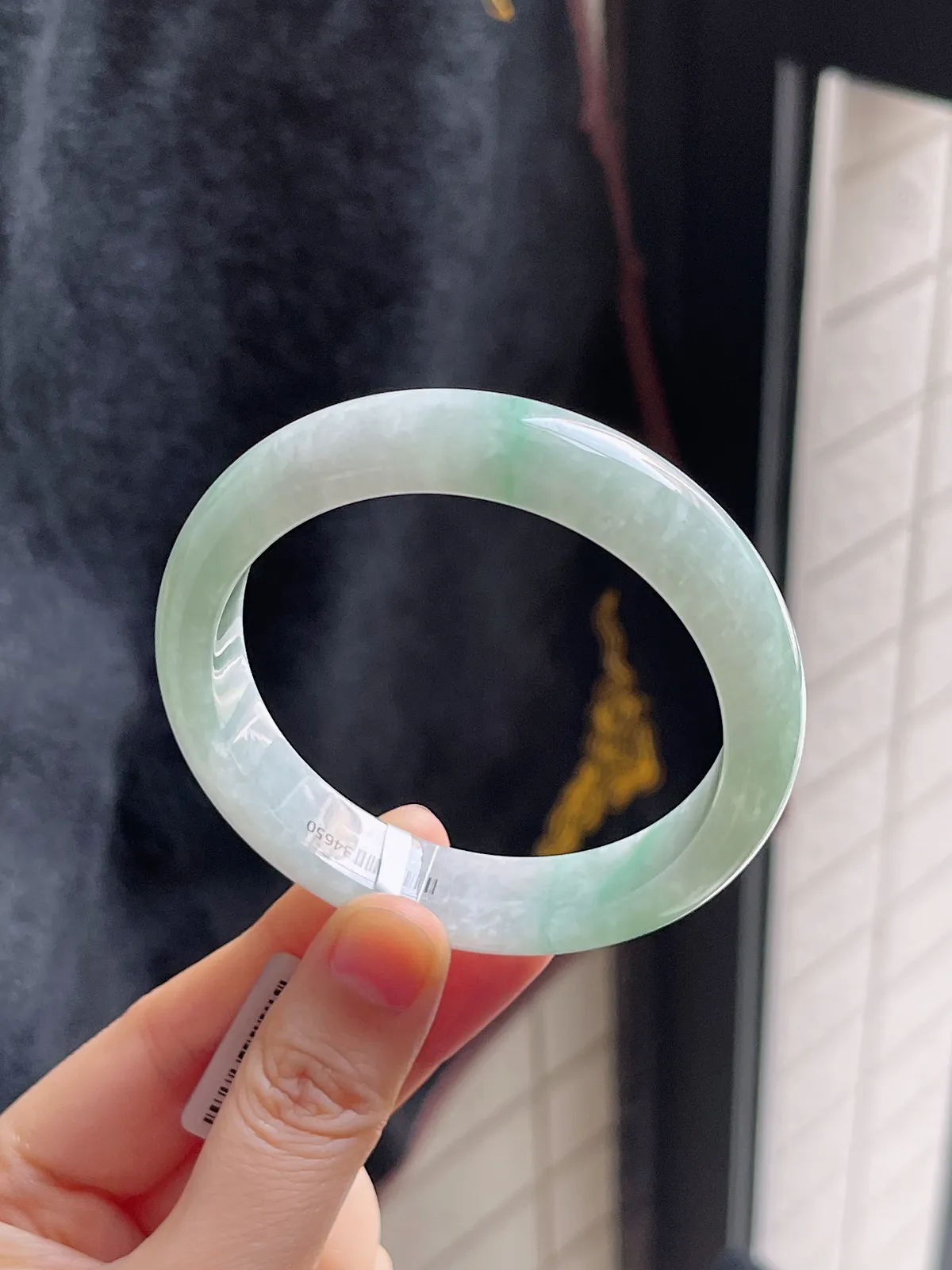 正圈55.7圈口，翡翠糯化种飘花手镯