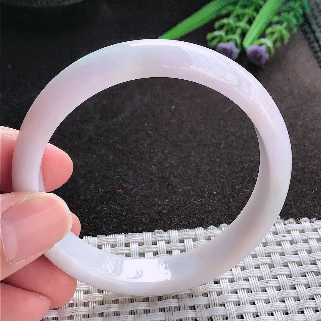 天然A货翡翠58/13.5/7老坑秀气温润飘绿吊坠翡翠玉镯手环