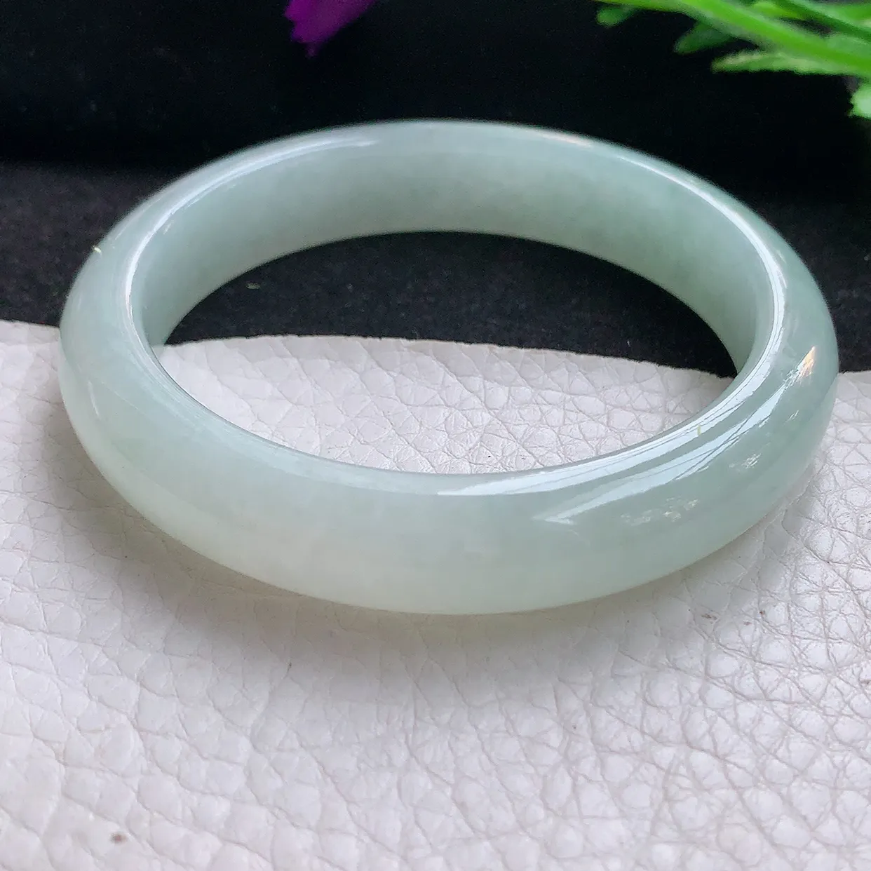 xx自然光56*12*7.8平安镯 缅甸翡翠A货玉手镯冰晴宽边玉手环