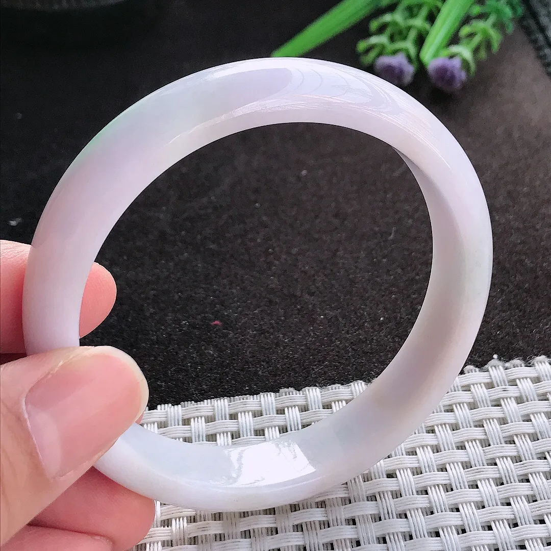 天然A货翡翠58/13.5/7老坑秀气温润飘绿吊坠翡翠玉镯手环