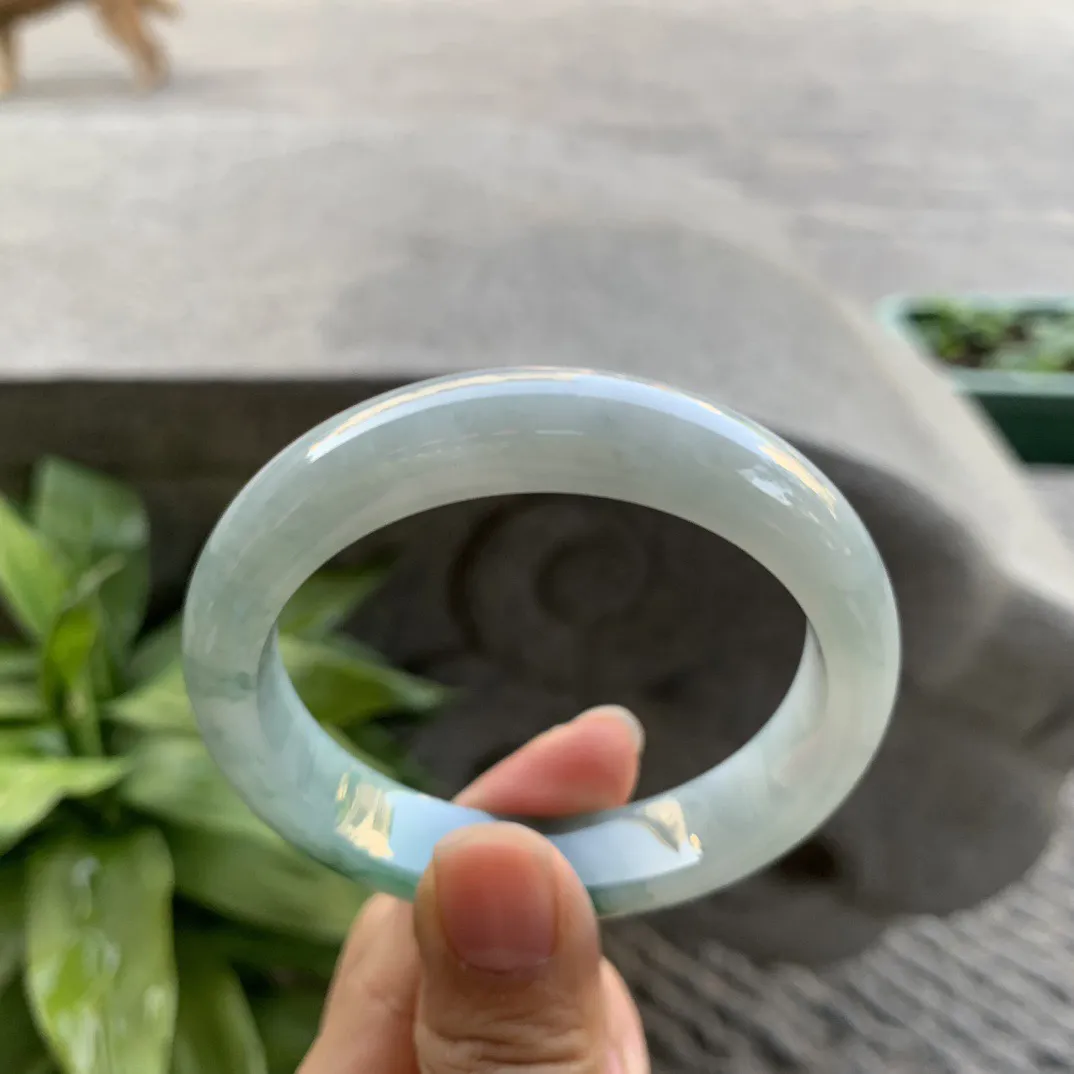 圈口 54-12.4-8.1【飘辣绿正圈手镯】正圈 54 55可戴