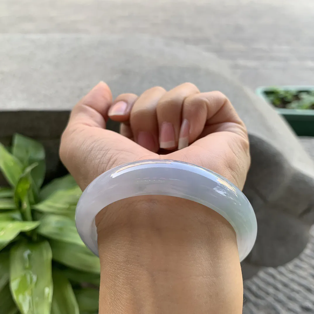 圈口 55-12.9-7.8【冰紫飘花正圈手镯】正圈55 56可戴