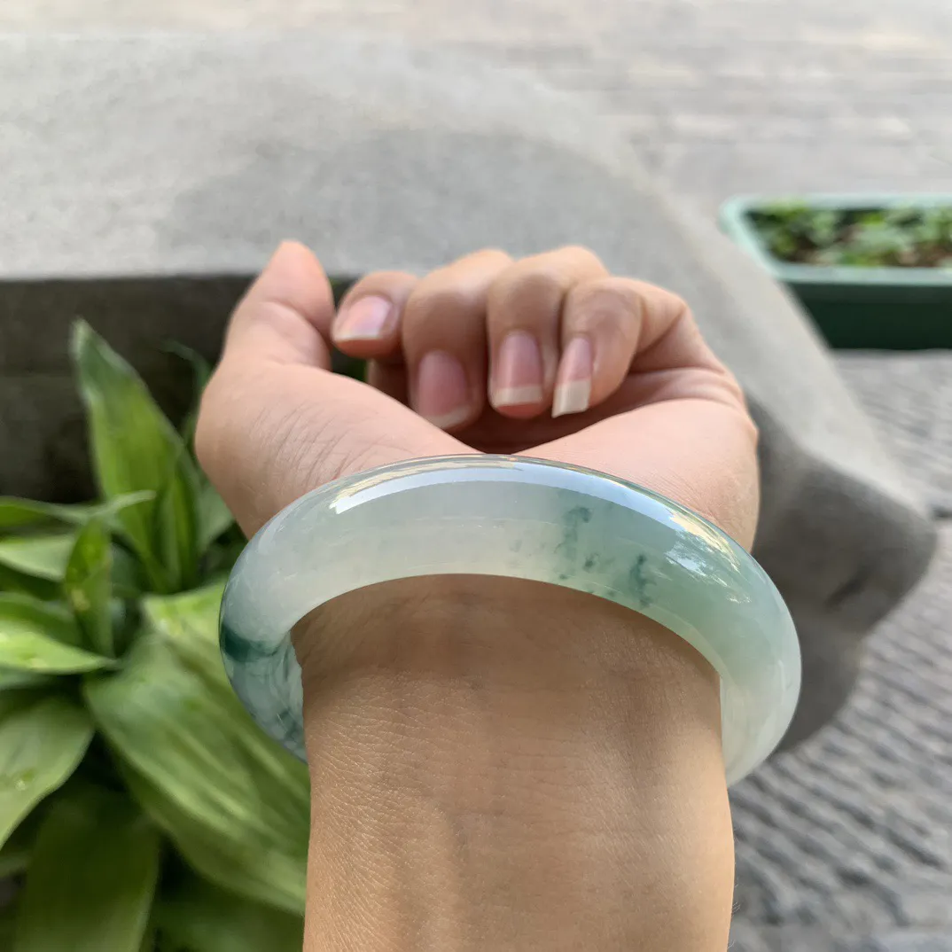 圈口57.6-14.3-8.8 【冰飘花正圈手镯】正圈57 58可戴