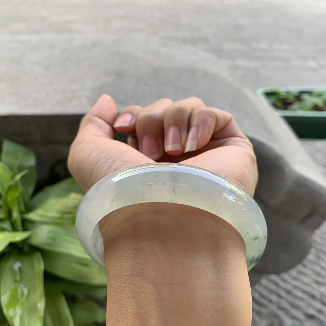 宽版圈口 57.3-15-8.4【冰飘花正圈手镯】正圈57 58可戴